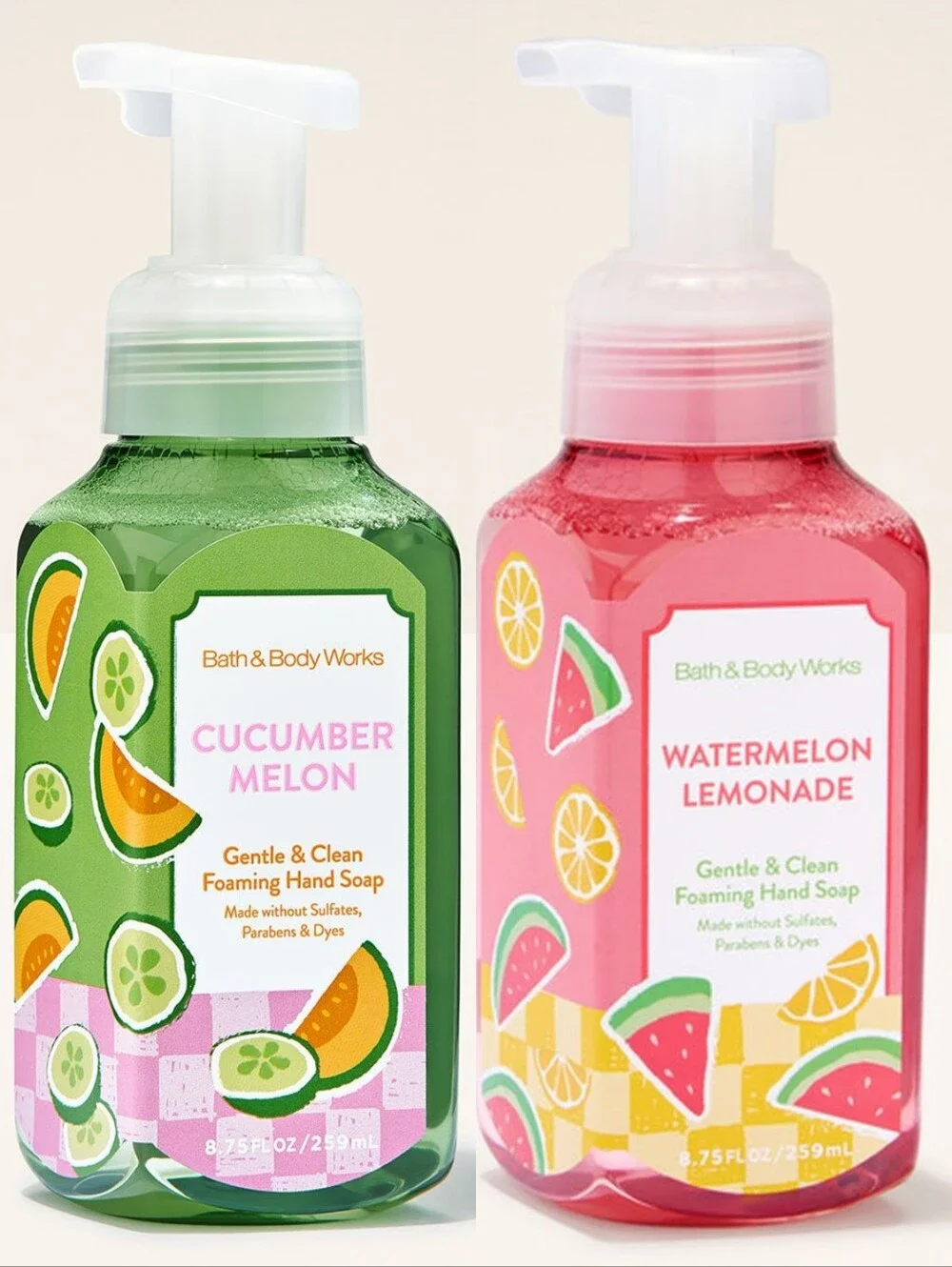 Bath & Body Works Cucumber Melon & Watermelon Lemonade Hand Soap Set NEW Rare